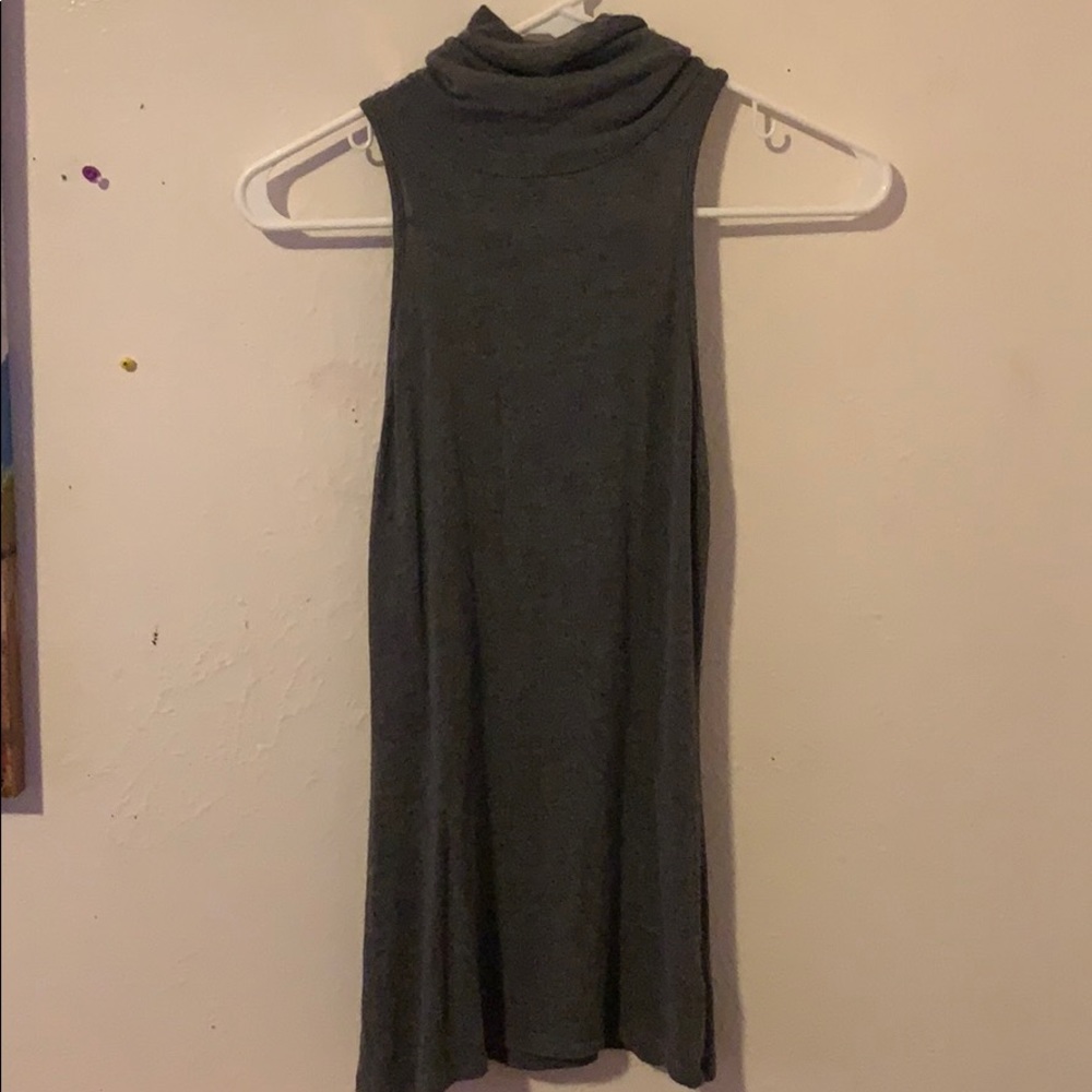 Grey turtleneck top